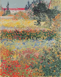Jardin en fleurs, Arles, juillet 1888